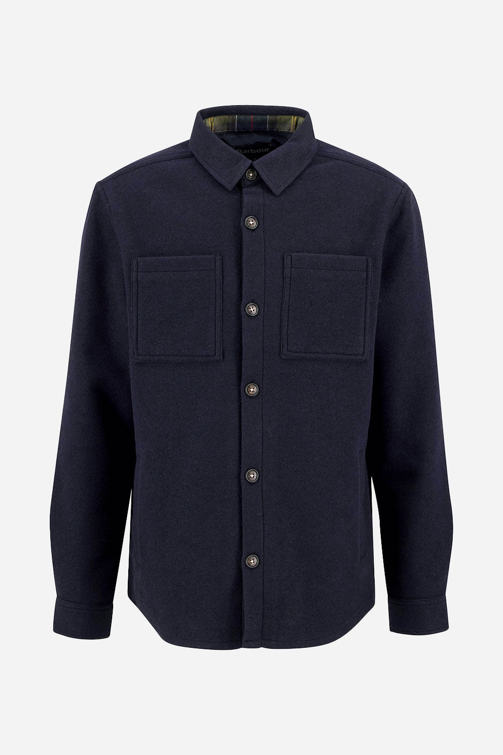 Barbour Marlow Tailored Wool Blend Overshirt (Navy Marl)