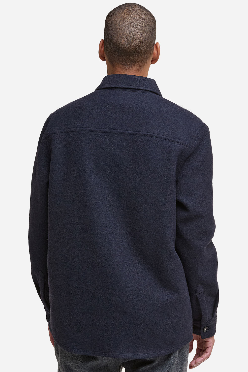 Barbour Marlow Tailored Wool Blend Overshirt (Navy Marl)