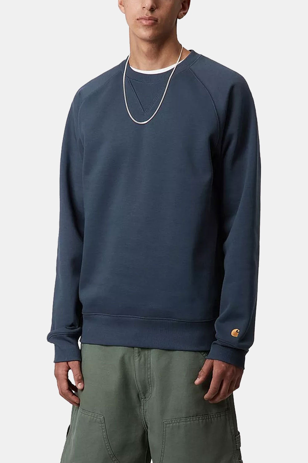 Carhartt Wip Chase Sweatshirt (Dusky Blue/Gold)