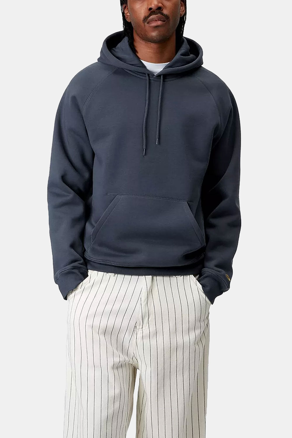 Carhartt Wip Hooded Chase Sweat (Dusky Blue/Gold)