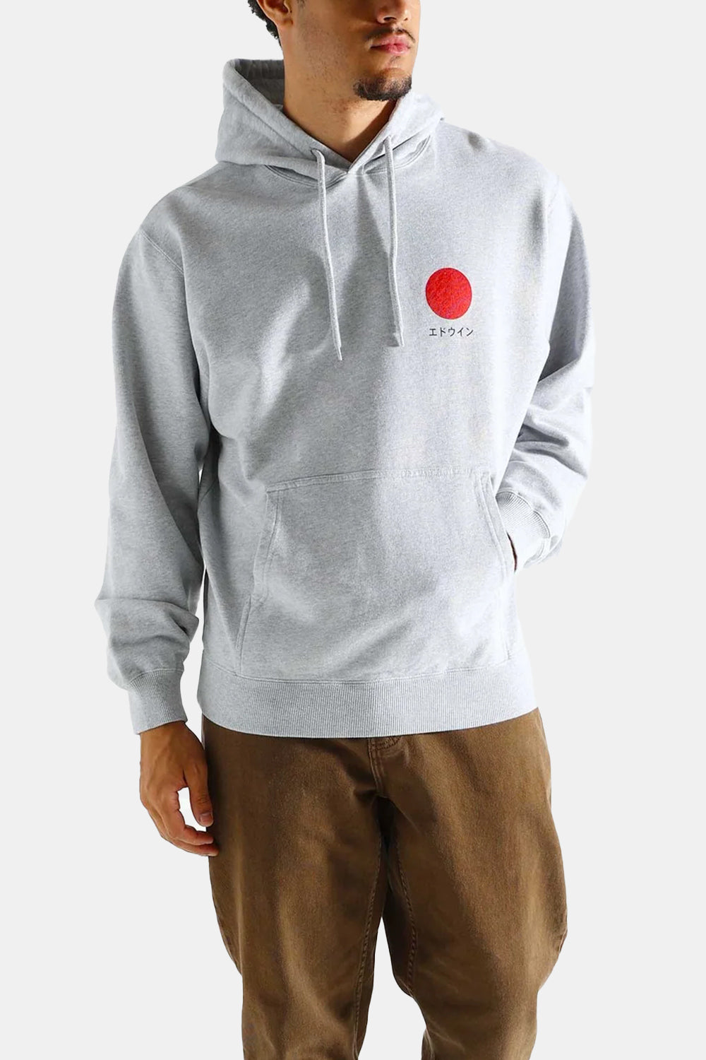 Edwin Japanese Sun Hooded Sweatshirt (Gray Marl)