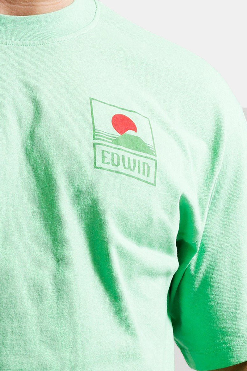 Edwin Sunset på Mt Fuji T-Shirt (Summer Green)