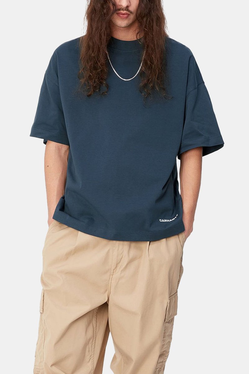 Carhartt Short Sleeve Script T-Shirt (Blue/White) | T-Shirts