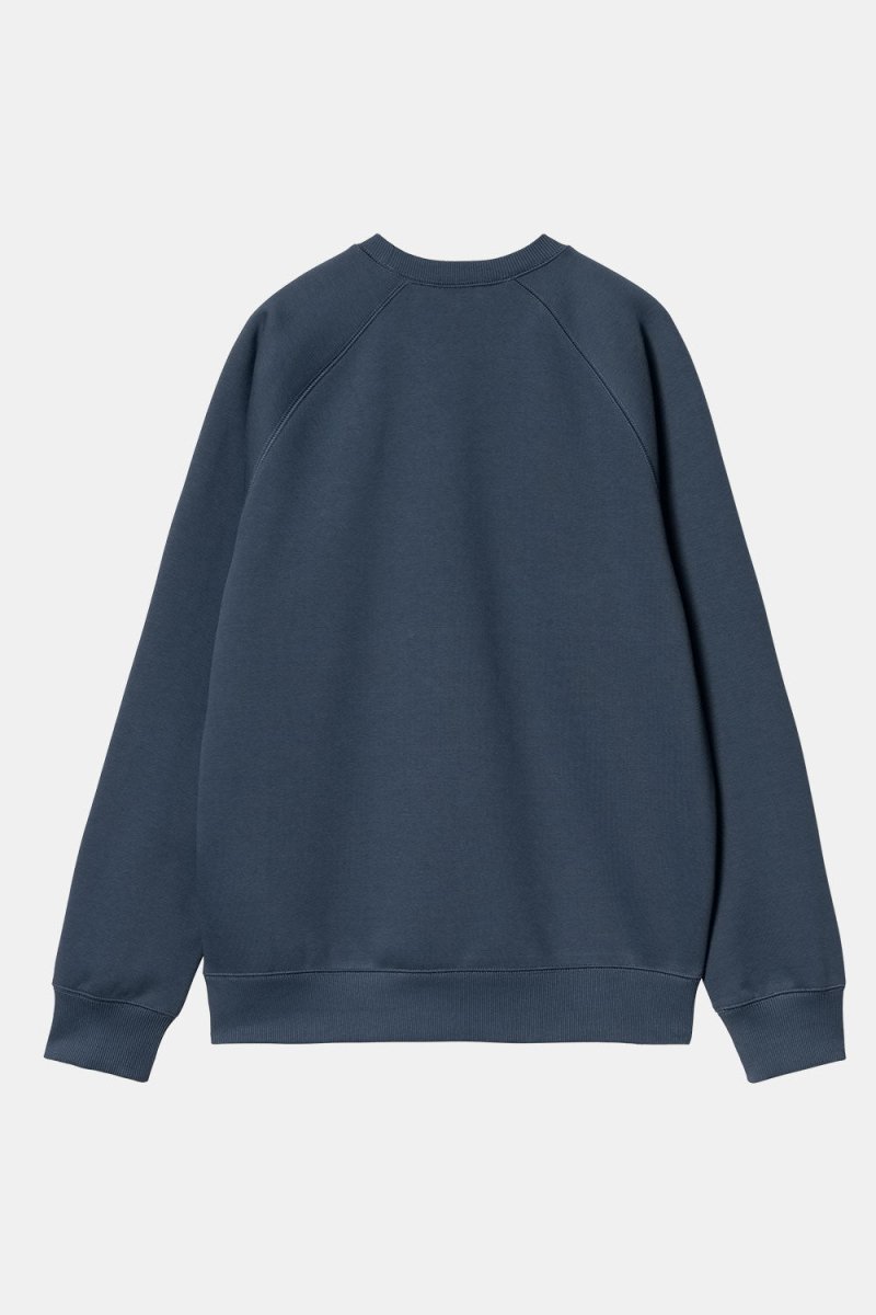 Carhartt WIP Chase Sweatshirt (Dusky Blue/Gold) | Sweaters