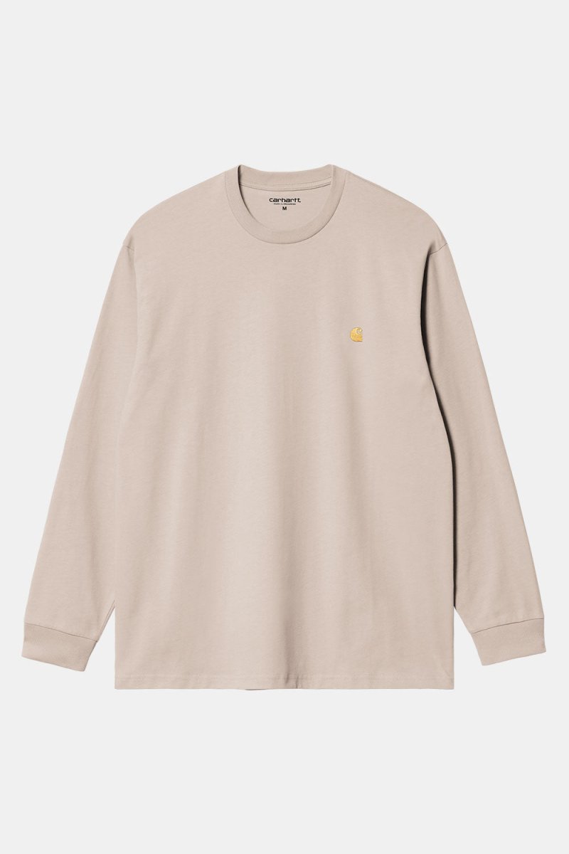 Carhartt WIP Long Sleeve Chase T-Shirt (Dusky Beige/Gold) | T-Shirts
