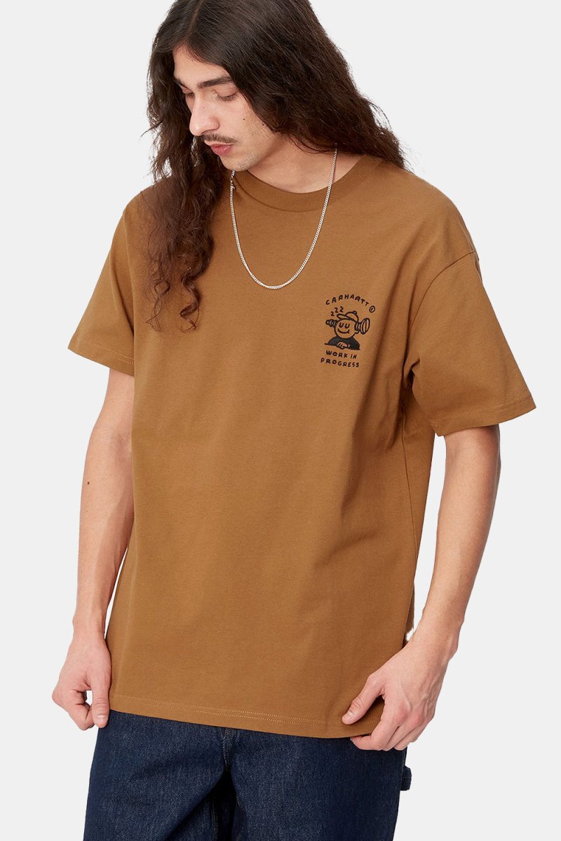 Carhartt WIP Short Sleeve Icons T-Shirt (Hamilton Brown/Black) | T-Shirts