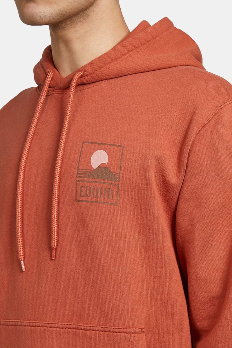 Edwin Sunset on Mount Fuji Hoodie Sweat (Baked Clay) | Sweaters