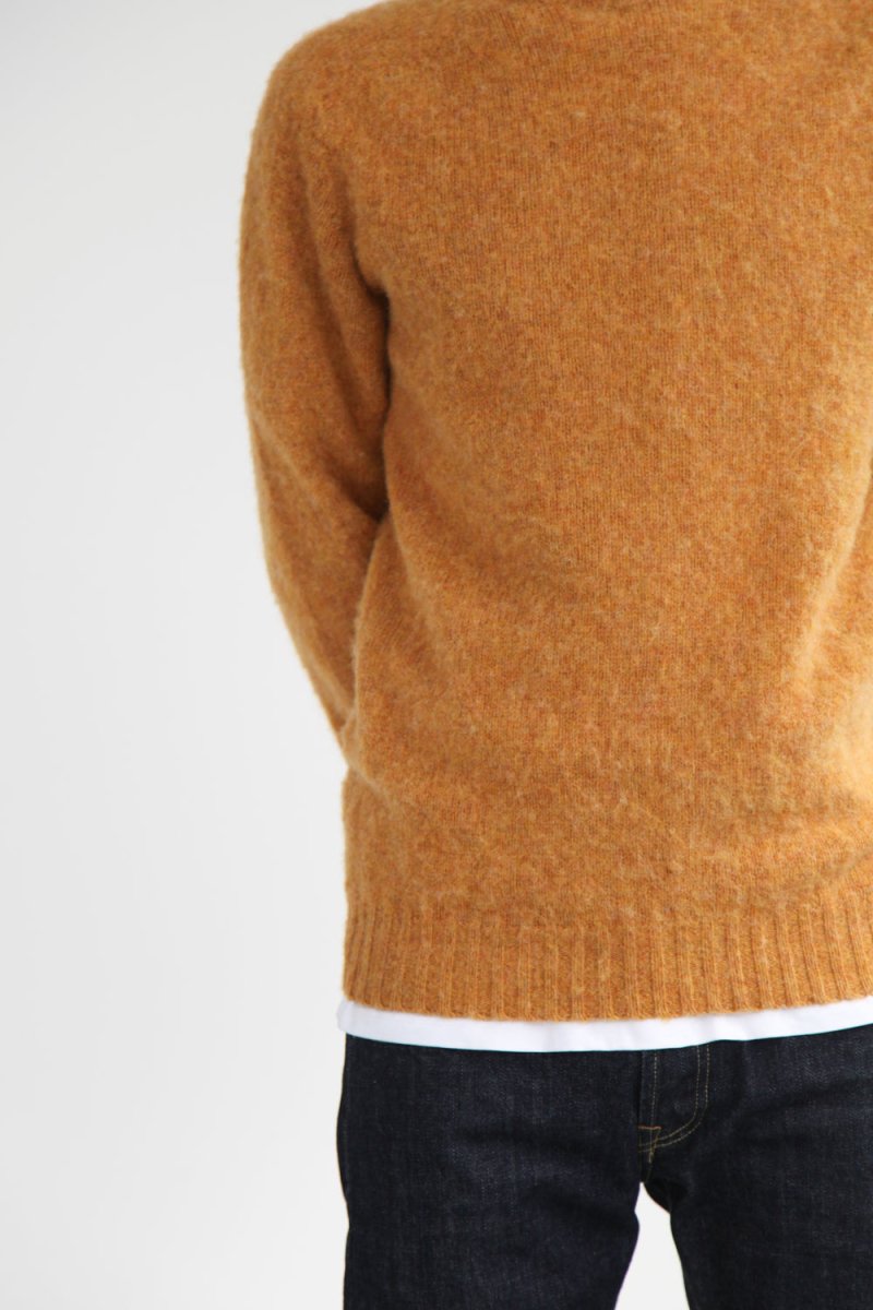 Half Dozen Shaggy Double-Brushed Crew (Cumin Orange) | Knitwear