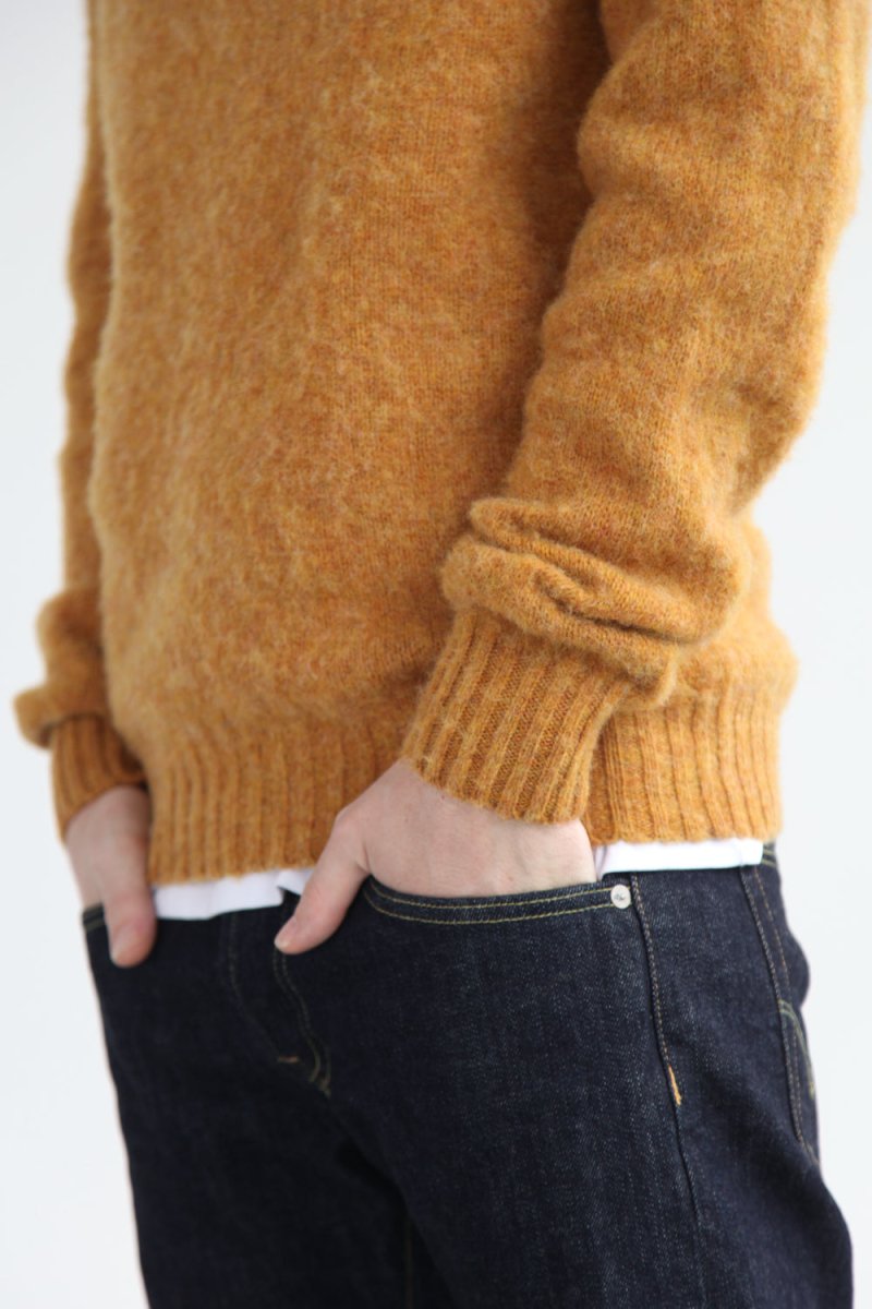 Half Dozen Shaggy Double-Brushed Crew (Cumin Orange) | Knitwear