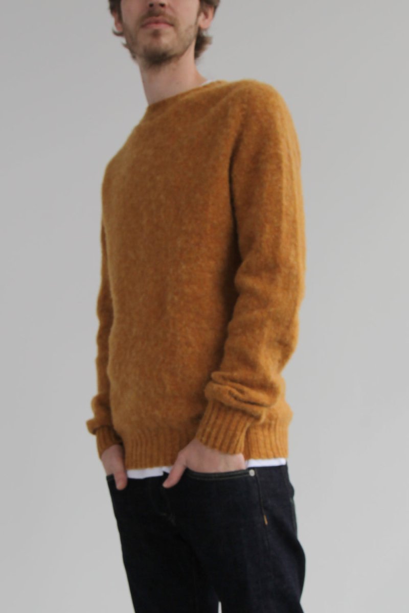Half Dozen Shaggy Double-Brushed Crew (Cumin Orange) | Knitwear