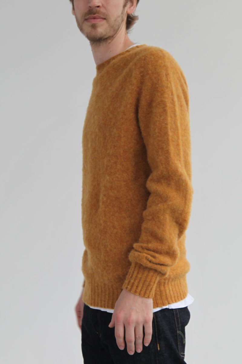Half Dozen Shaggy Double-Brushed Crew (Cumin Orange) | Knitwear