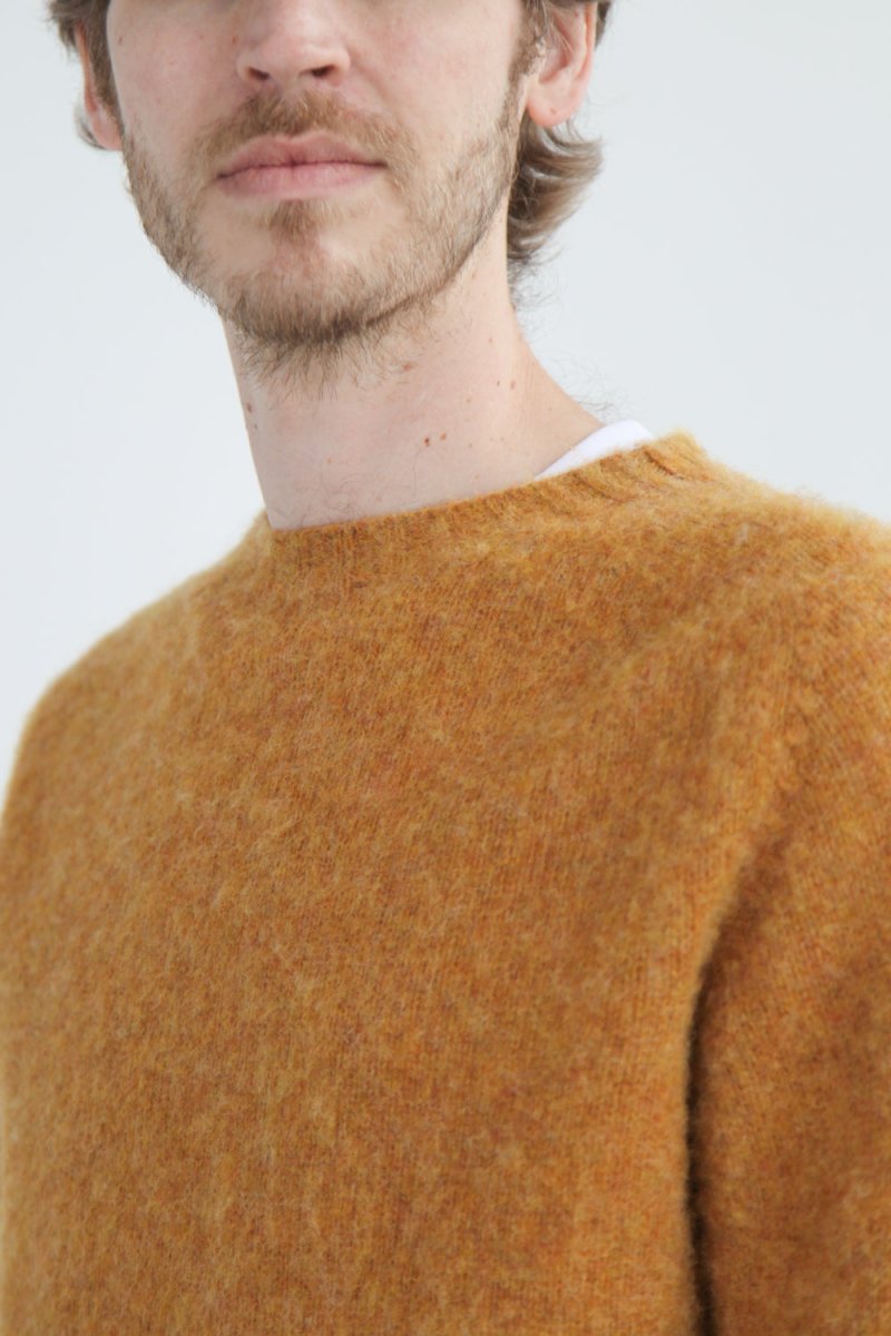 Half Dozen Shaggy Double-Brushed Crew (Cumin Orange) | Knitwear