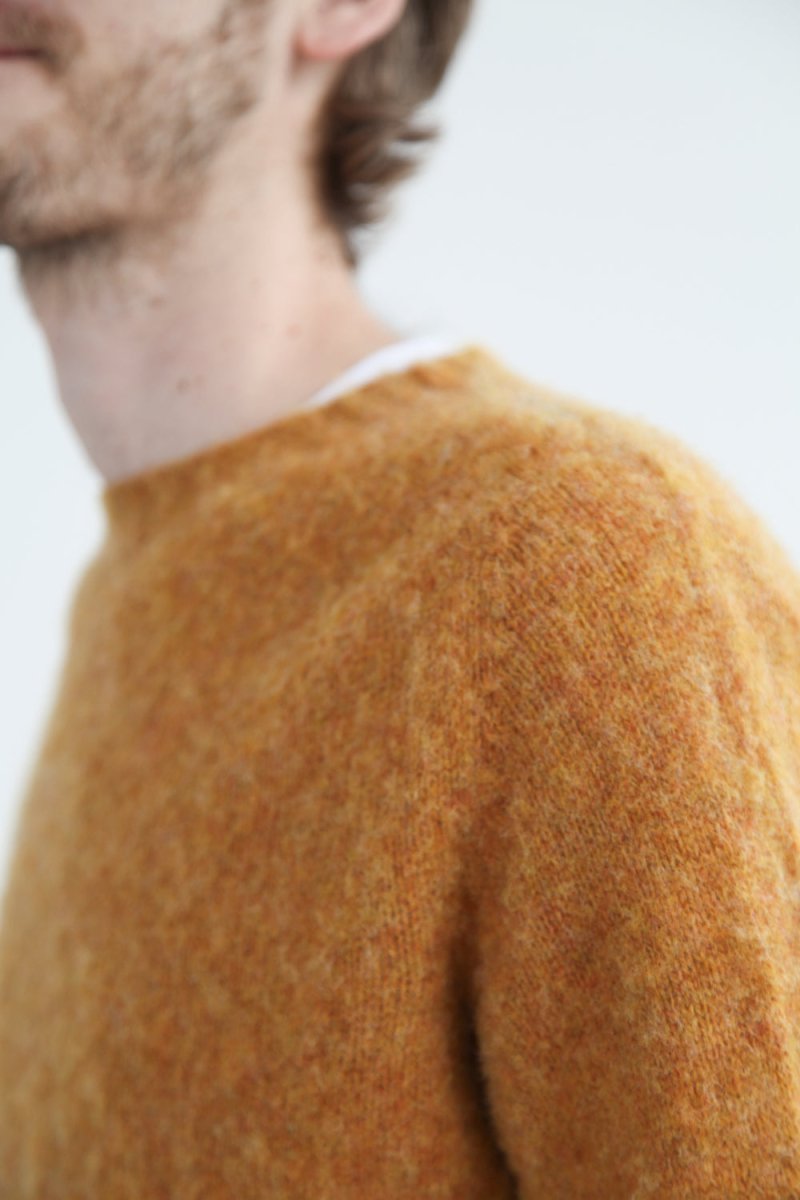 Half Dozen Shaggy Double-Brushed Crew (Cumin Orange) | Knitwear