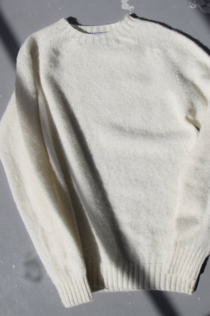 Half Dozen Shaggy Double-Brushed Crew (Winter White) | Knitwear