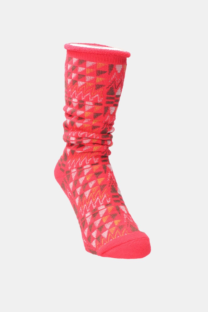 Kinari Recycled Cotton Salish Rug Pattern Crew (Red) | Socks