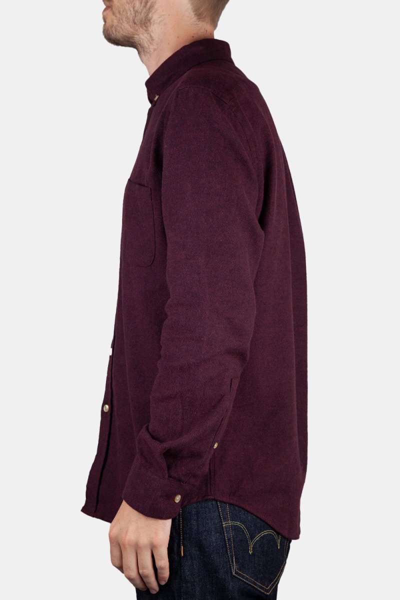 Portuguese Flannel Teca Shirt (Bordeaux Dark Red) | Shirts