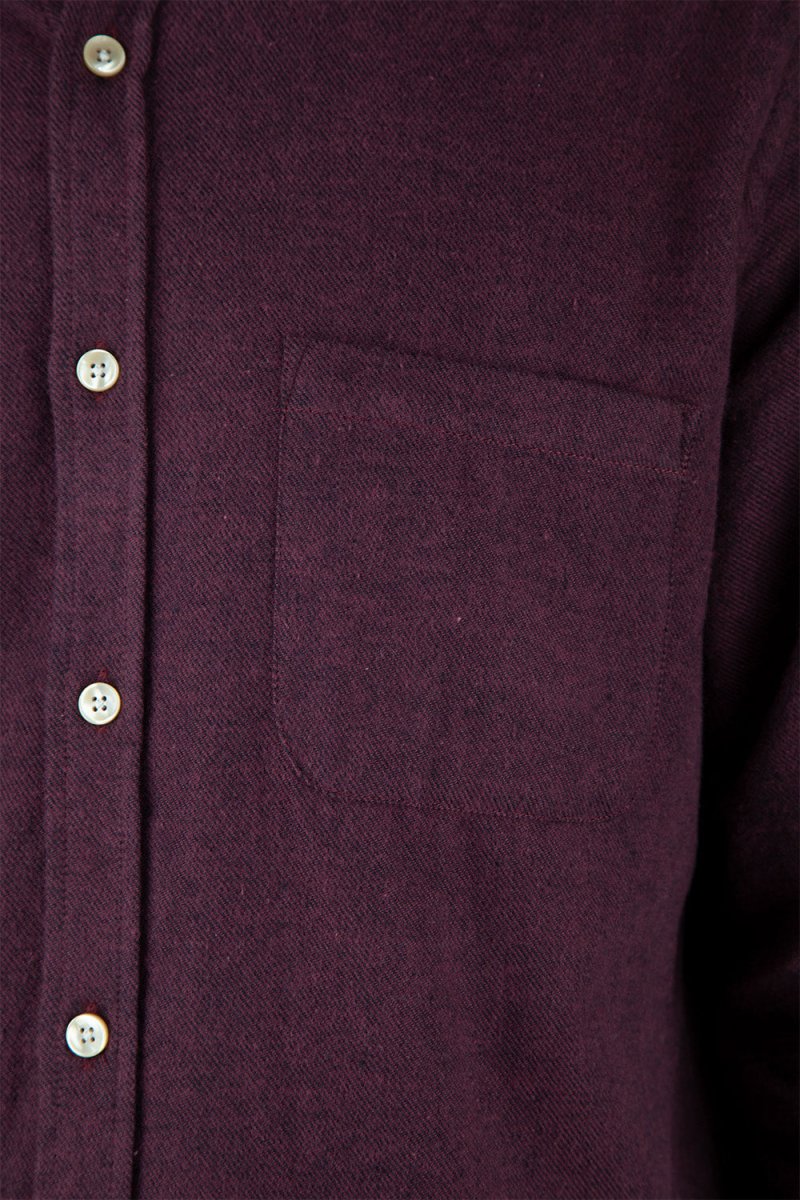 Portuguese Flannel Teca Shirt (Bordeaux Dark Red) | Shirts