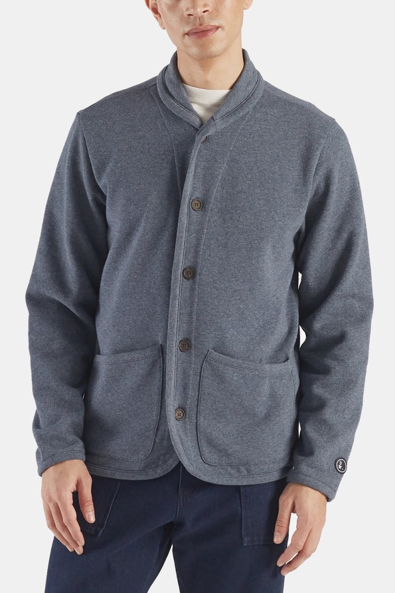 Universal Works Recycled Cotton Blend Jersey Lancaster Jacket (Navy) | Jackets