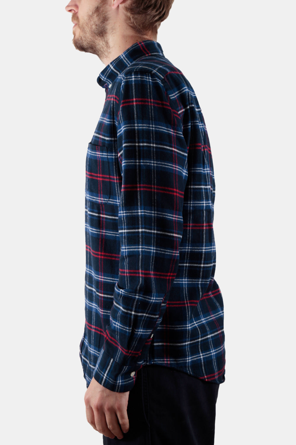 Portuguese Flannel Pop Up ESP Check Shirt (Blue / White / Red)