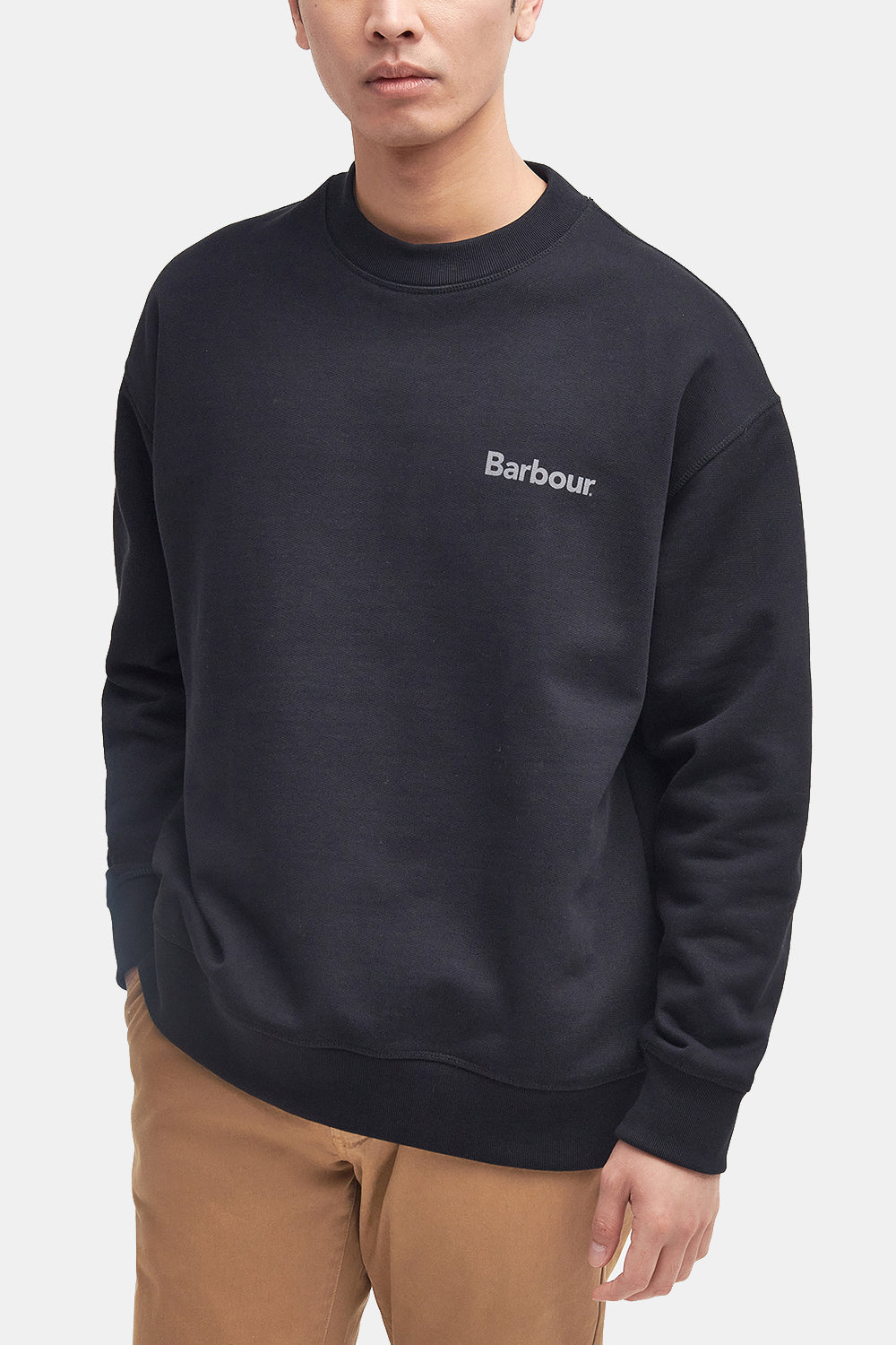 Barbour Nicholas Crew Sweatshirt (Black) Front