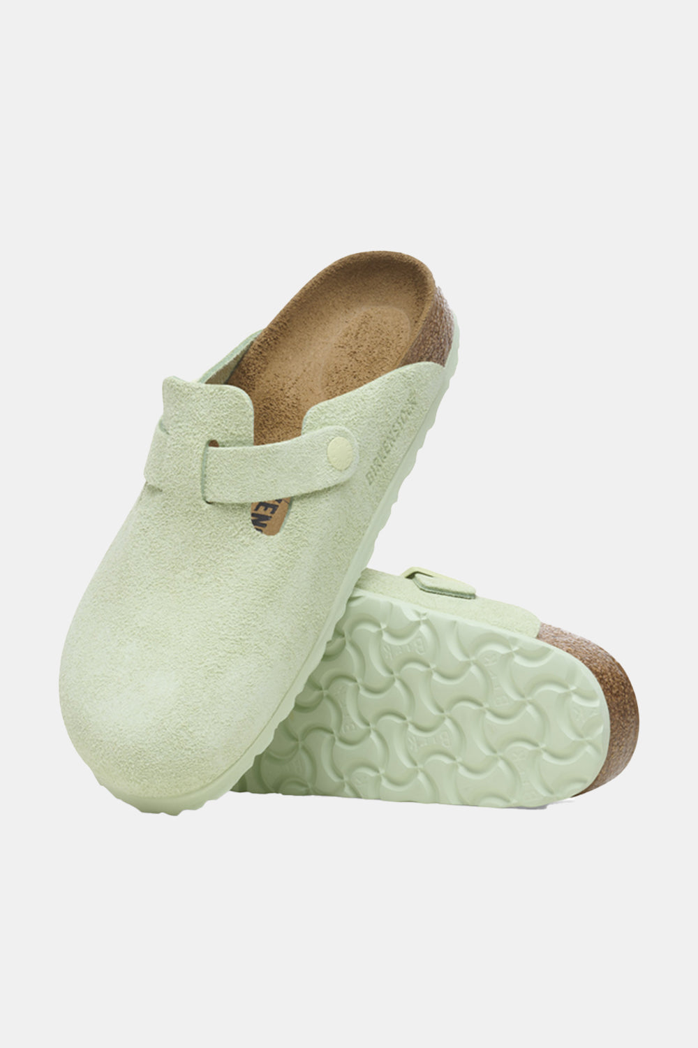 Birkenstock Boston BS Suede Leather (Faded Lime)