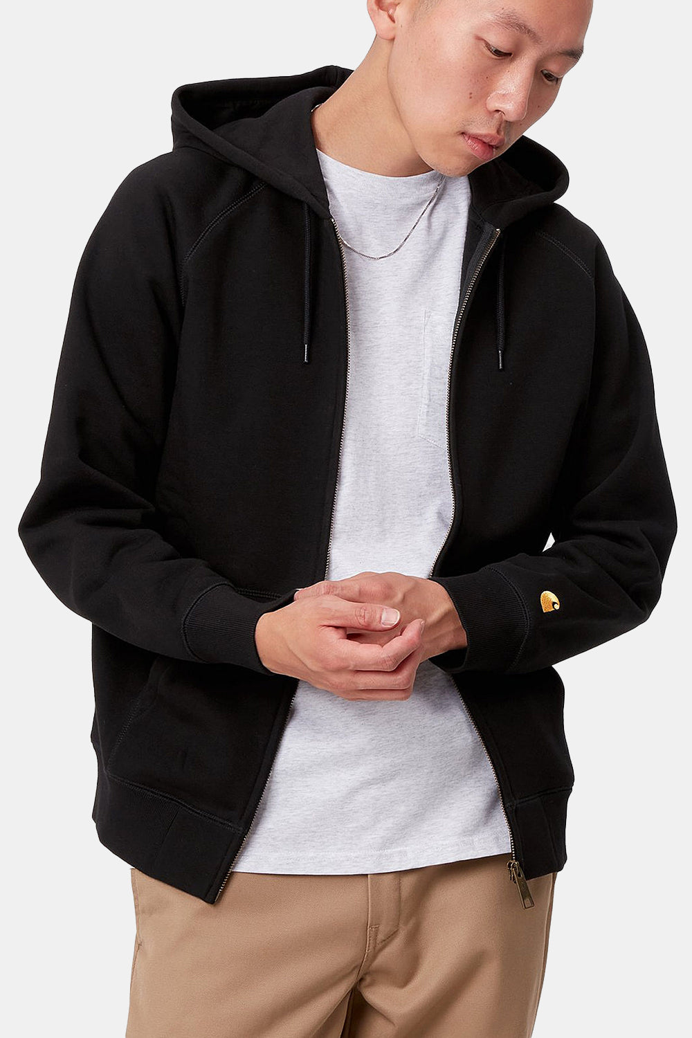 Carhartt WIP Chase-jakke med hætte (sort/guld)