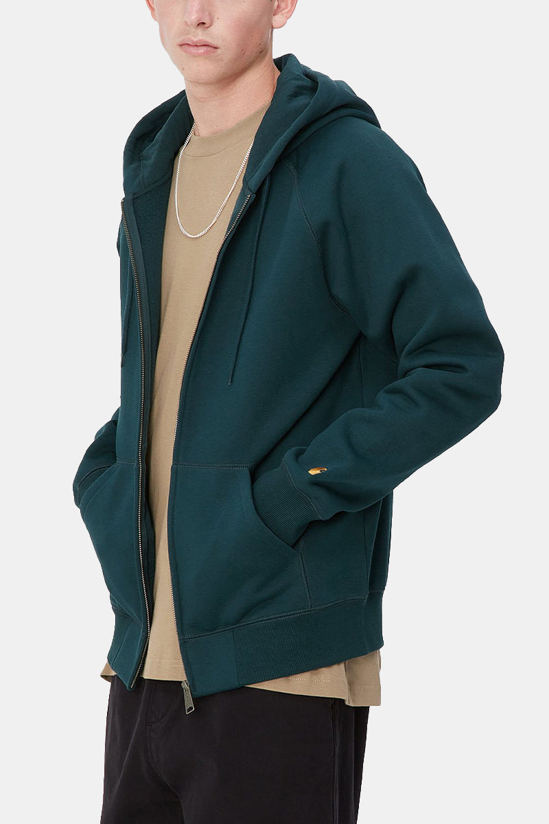 Carhartt Wip Hooded Chase Jacket (Duck Blue/Gold)