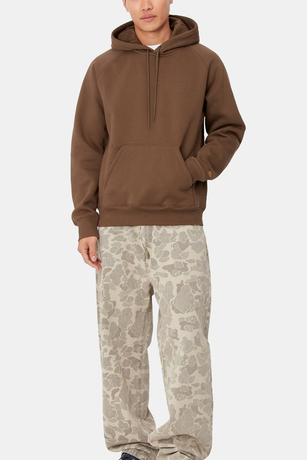 Carhartt Wip Hooded Chase Sweatshirt (Chocolate/Gold)