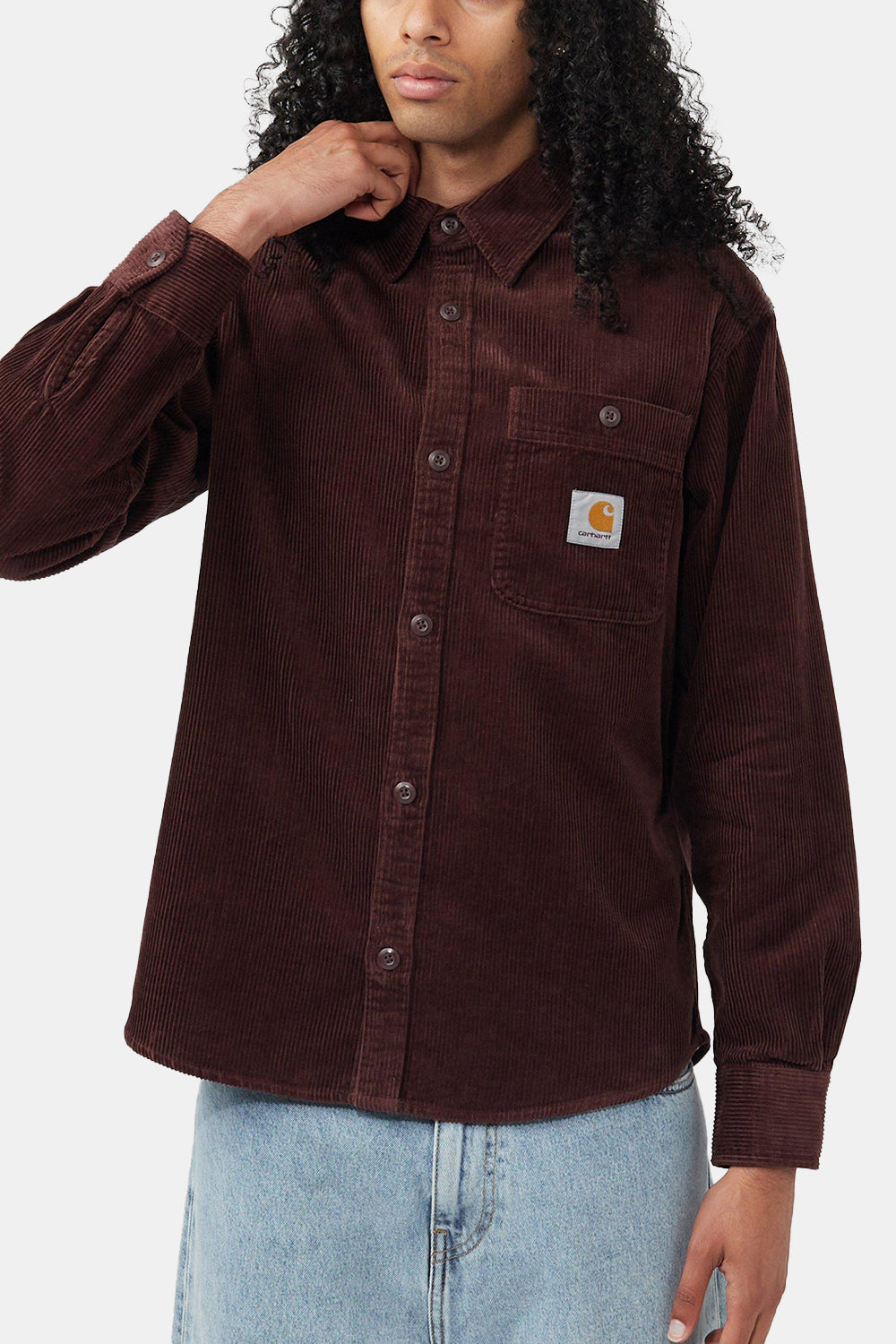 Carhartt WIP langærmet flintskjorte (Amarone skyllet)