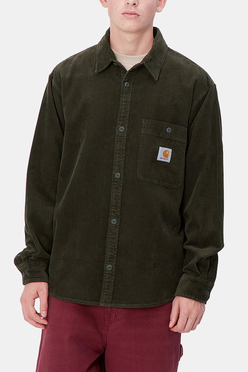 Carhartt WIP langærmet Flint Shirt (Office Green skyllet)