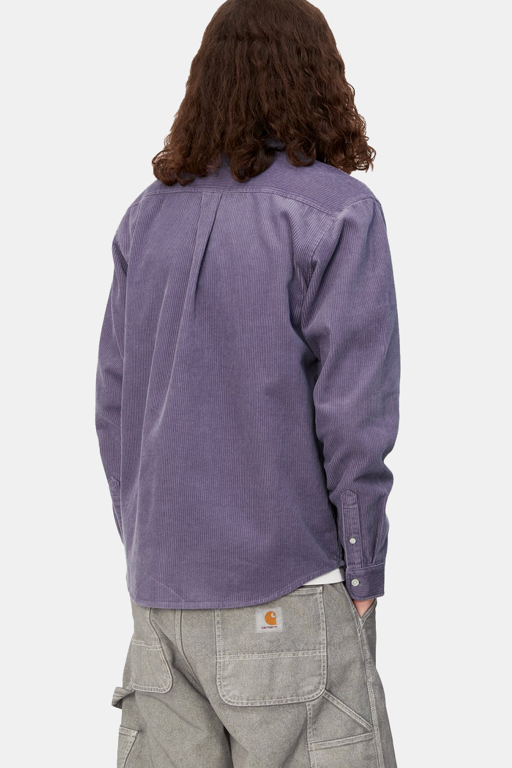 Carhartt WIP Madison Cord Langærmet Skjorte (Glassy Purple/Sort)