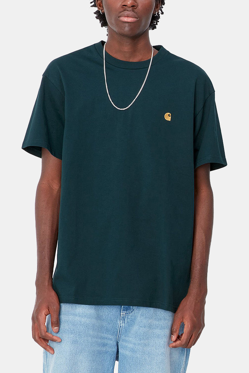 Carhartt WIP Short Sleeve Chase T-Shirt (Duck Blue/Gold)