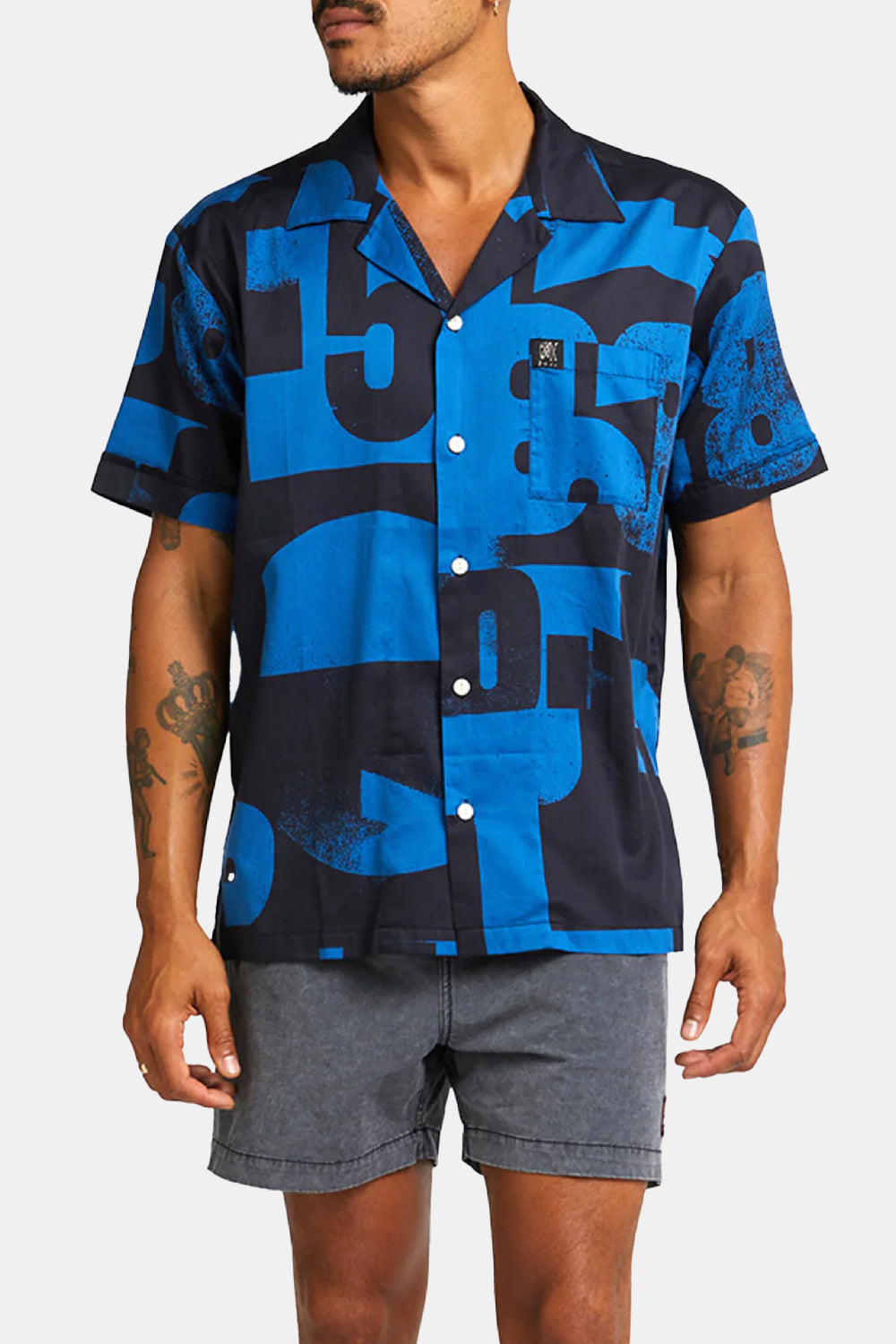 Deus Arithmetic Short Sleeve Shirt (Blue)
