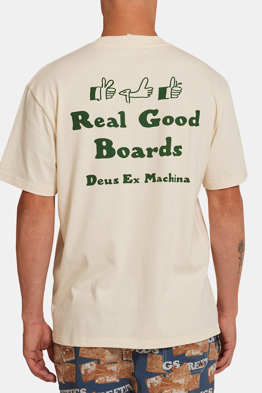 Deus Real Good Tee Recycled Cotton T-shirt (Dirty White)