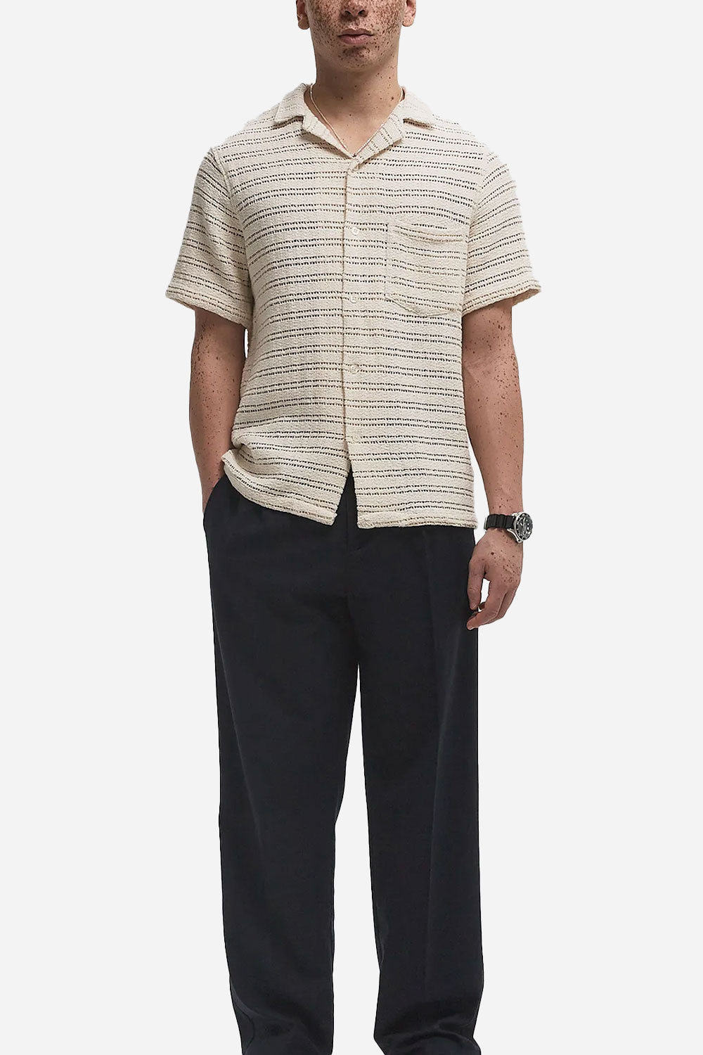 Portugisisk flanel kørte Strik (ECRU)