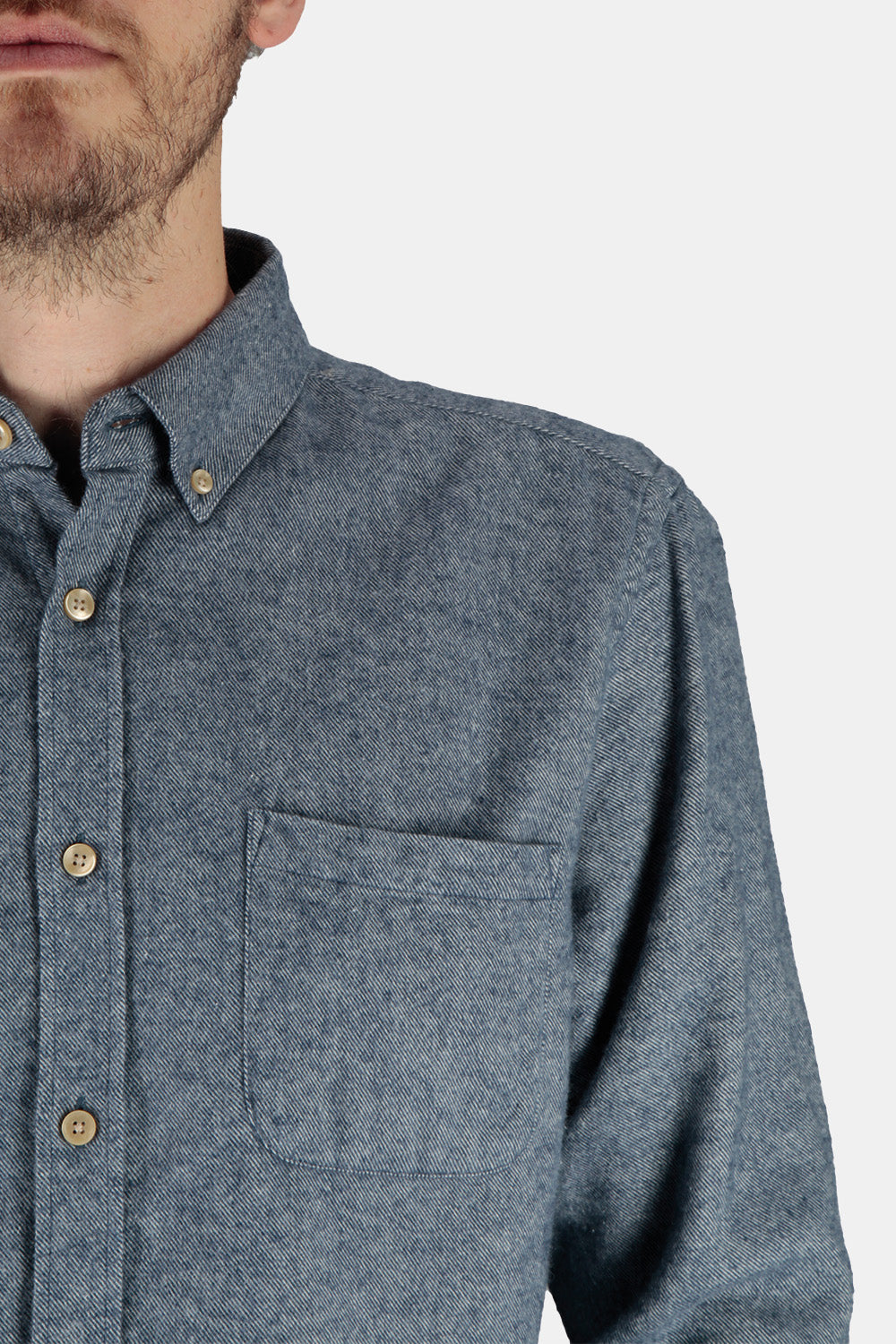 Portuguese Flannel Teca ESP Button Down Shirt (Indigo)