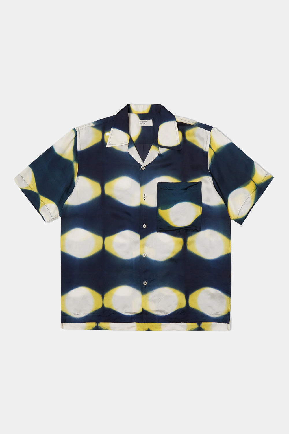 Universal Works Tie Dye Camp Shirt (Navy/Yellow)