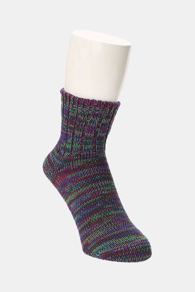 Anonymous Ism 5 Colour Mix Quarter Crew Sock (D. Violet) | Socks