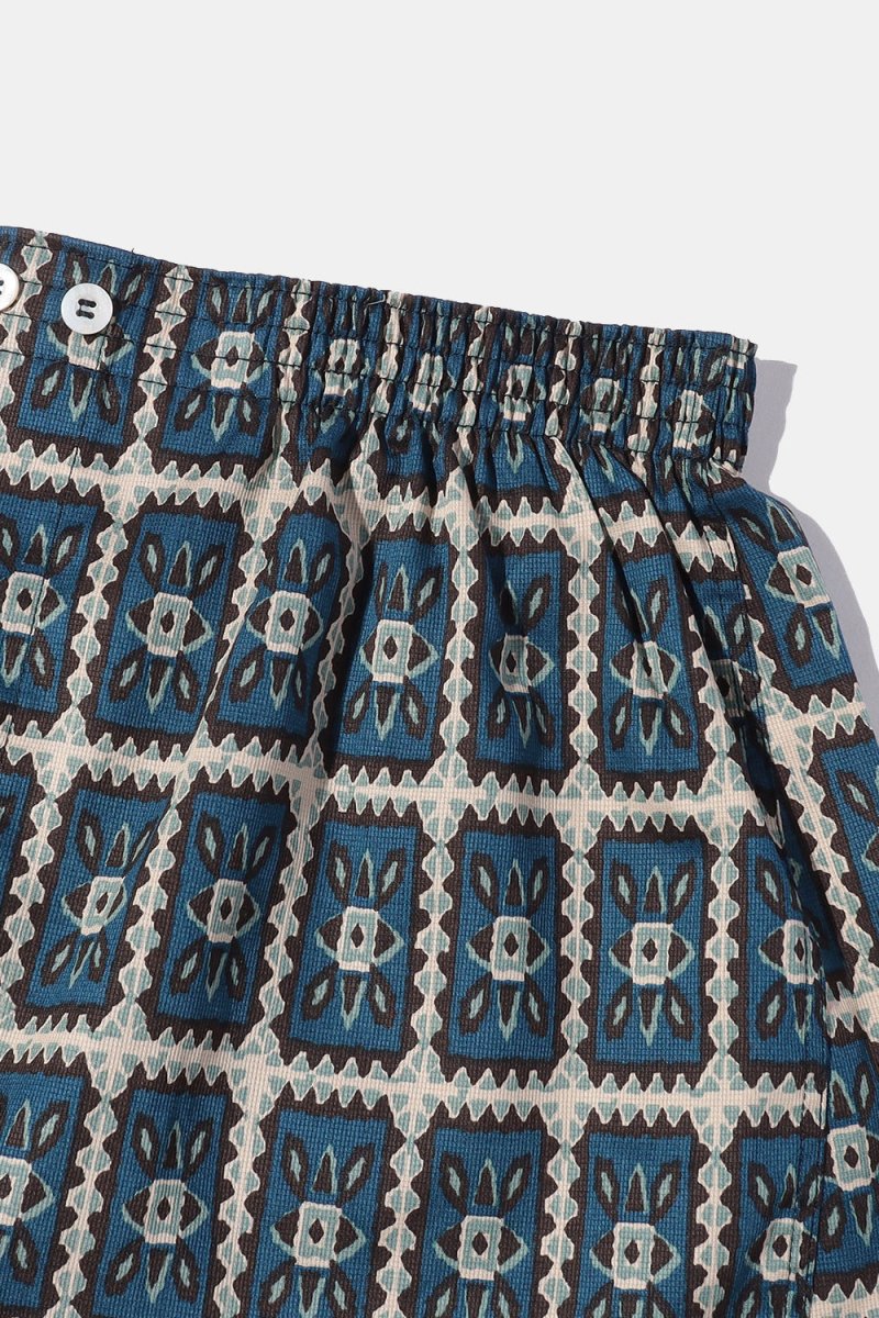 Anonymous Ism Cotton Pique Batik Pattern Boxers (Navy) | Underwear