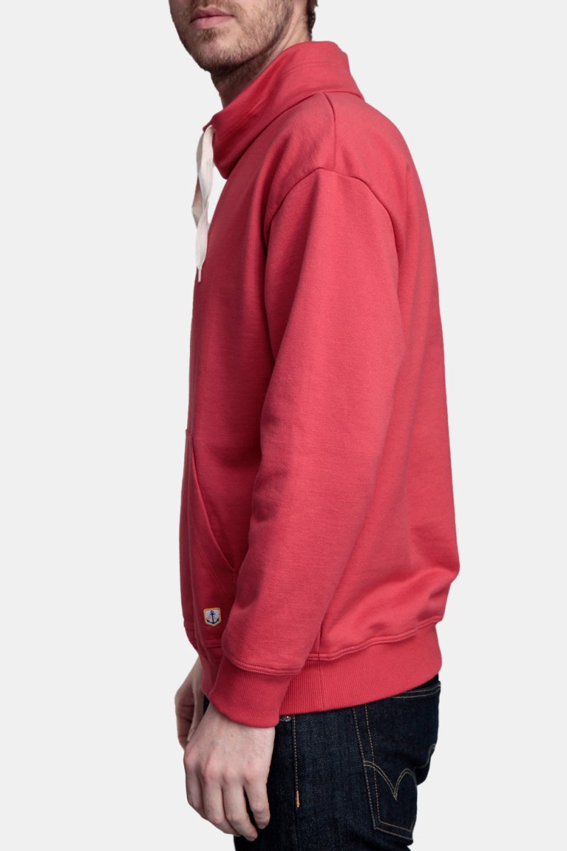 Armor Lux Organic Cotton Sweatshirt Stand-Up Collar (Cranberry Red) | Sweaters