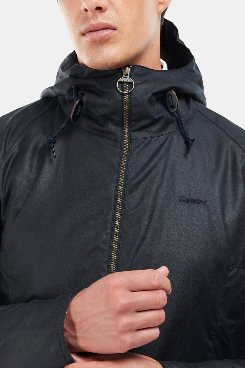 Barbour Hooded Domus Waxed Jacket (Navy/Classic) | Jackets