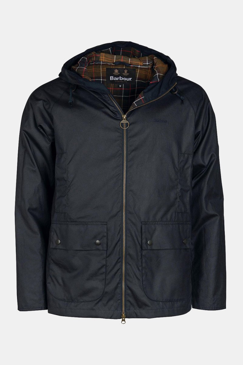 Barbour Hooded Domus Waxed Jacket (Navy/Classic) | Jackets