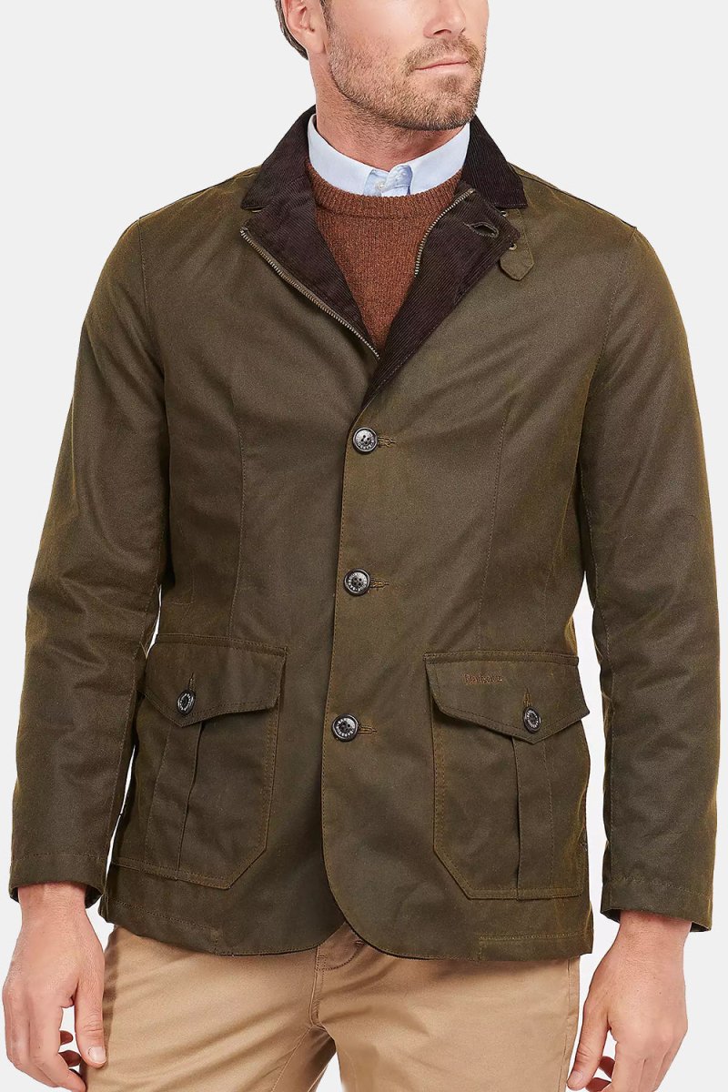 Barbour Lutz Waxed Jacket (Olive) | Jackets