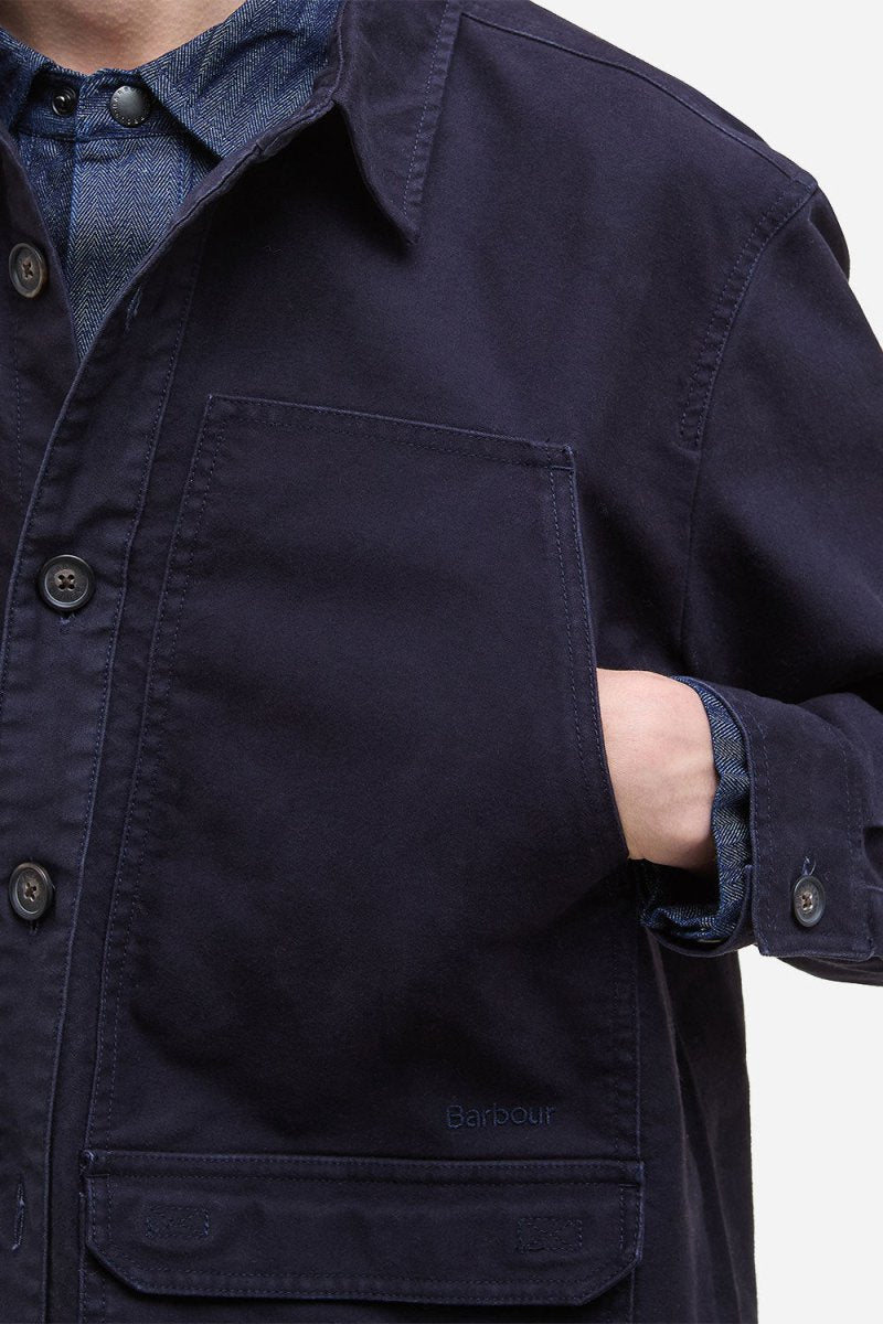 Barbour Wewbirch OS Cotton Sateen Overshirt (Navy) | Shirts