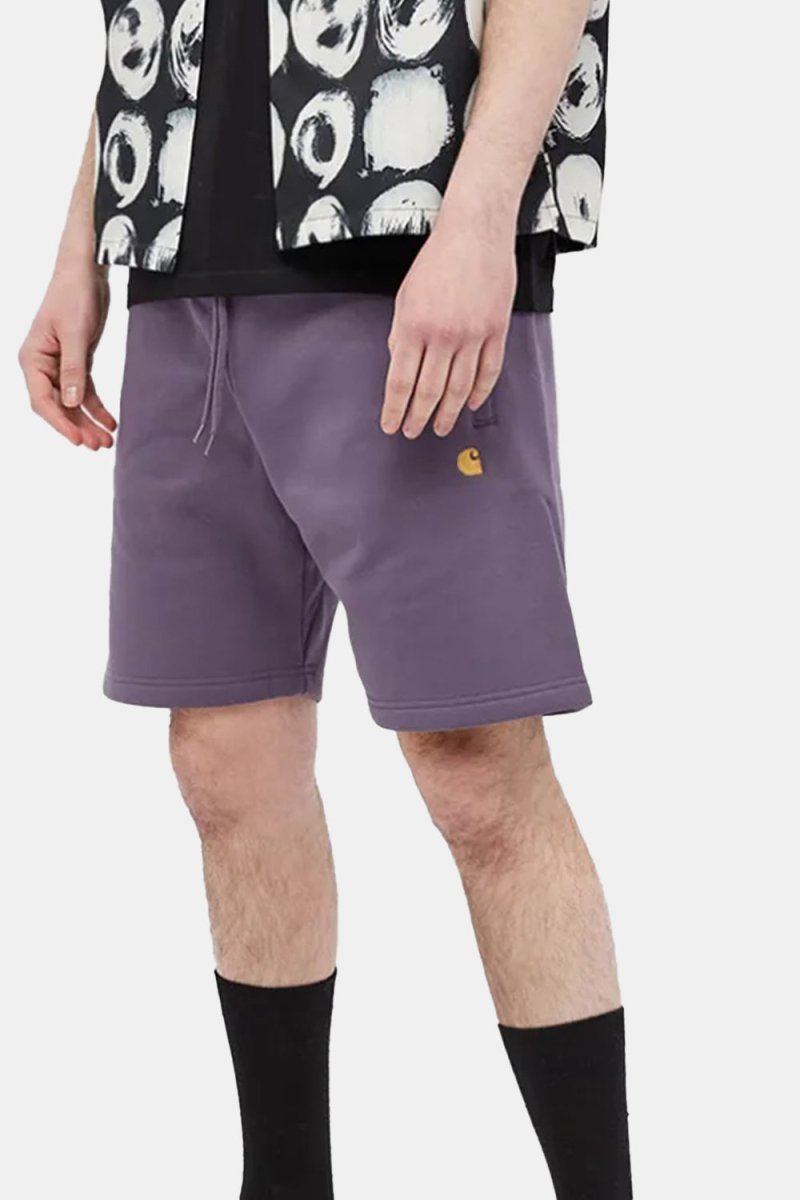 Carhartt WIP Chase Sweat Shorts (Provence & Gold) | Shorts