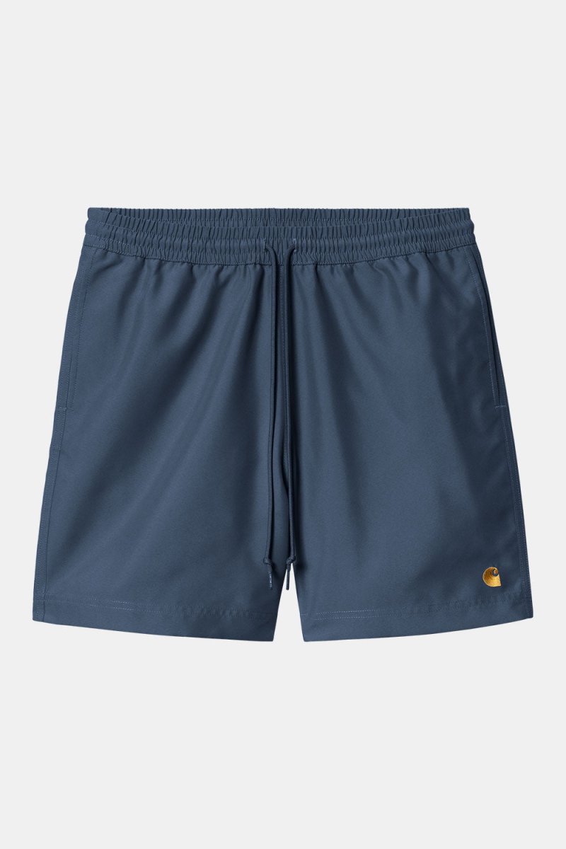 Carhartt WIP Chase Swim Trunks (Dusky Blue/Gold) | Shorts