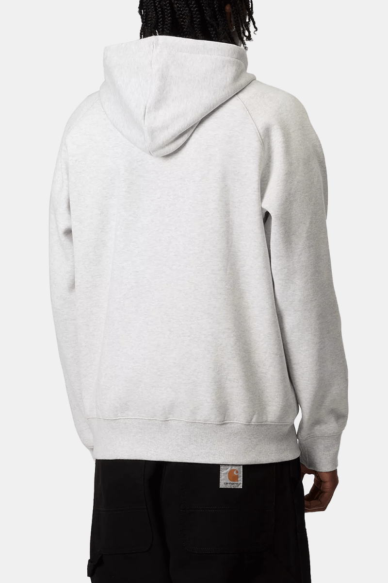 Carhartt WIP Hooded Chase Sweatshirt (Ash Heather/Gold) | Sweaters