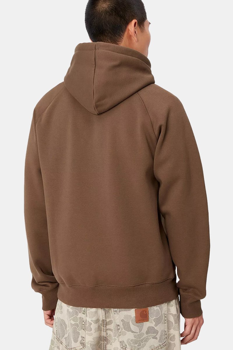 Carhartt WIP Hooded Chase Sweatshirt (Chocolate/Gold) | Sweaters