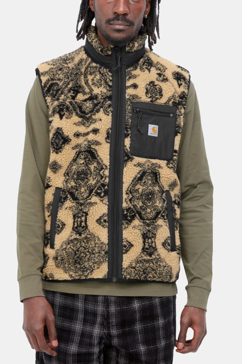 Carhartt WIP Prentis Vest Liner Verse Jacquard Fleece (Dusty Brown &amp; Scoot Black) | Vests