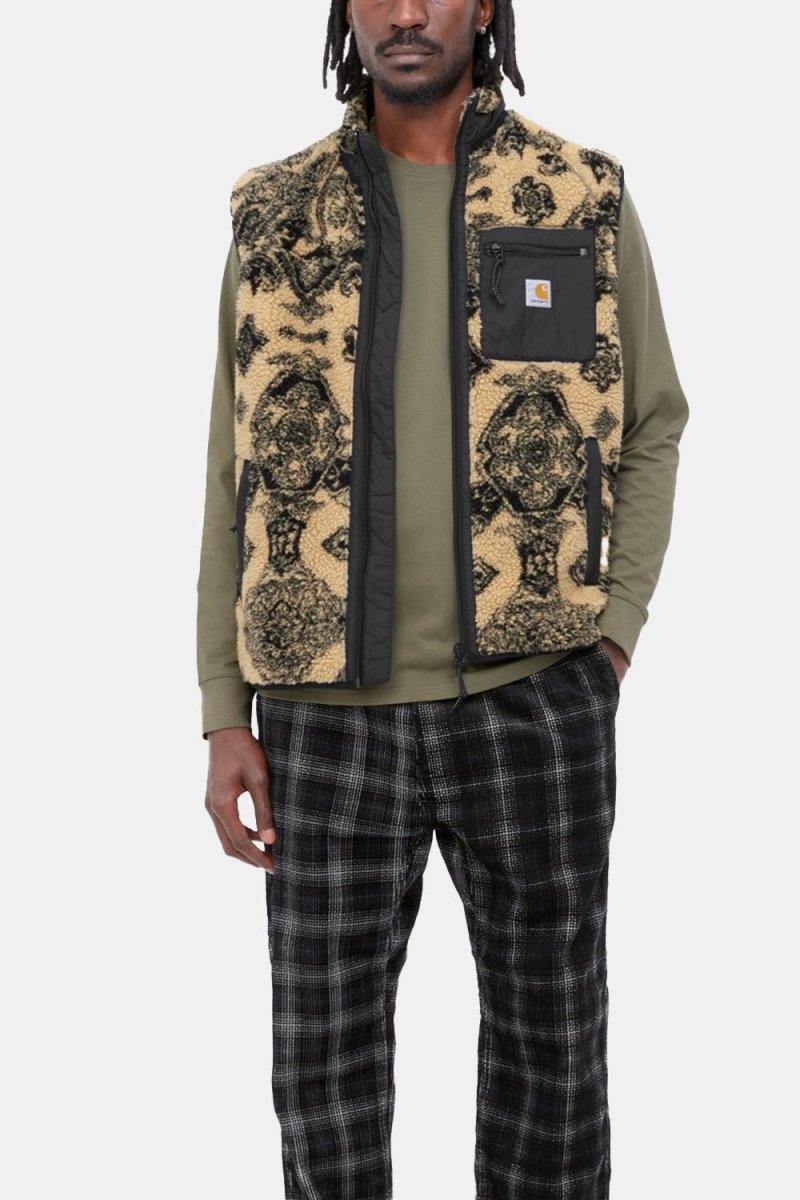 Carhartt WIP Prentis Vest Liner Verse Jacquard Fleece (Dusty Brown &amp; Scoot Black) | Vests